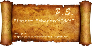 Piszter Seherezádé névjegykártya